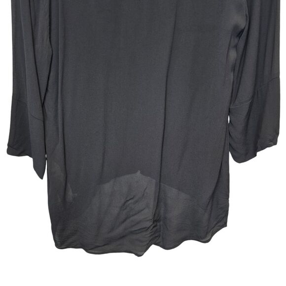 Zara Woman M Sheer Long Sleeve High Lo Tunic Black - Picture 9 of 15